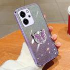 For Honor 80 SE Plated Gradient Glitter Butterfly Holder TPU Phone Case(Purple) - 1