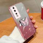 For Honor 80 GT Plated Gradient Glitter Butterfly Holder TPU Phone Case(Pink) - 1