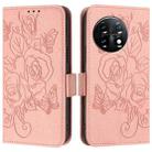 For OnePlus 11 Embossed Rose RFID Anti-theft Leather Phone Case(Pink) - 2