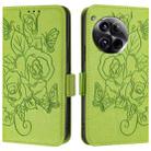 For OnePlus 12 5G Embossed Rose RFID Anti-theft Leather Phone Case(Green) - 2