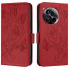 For OnePlus 12 5G Embossed Rose RFID Anti-theft Leather Phone Case(Red) - 2