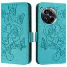 For OnePlus 12 5G Embossed Rose RFID Anti-theft Leather Phone Case(Light Blue) - 2