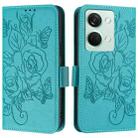 For OnePlus Ace 2V / Nord 3 Embossed Rose RFID Anti-theft Leather Phone Case(Light Blue) - 2
