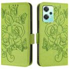 For OnePlus Nord CE 2 Lite 5G Embossed Rose RFID Anti-theft Leather Phone Case(Green) - 2