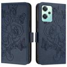 For OnePlus Nord CE 2 Lite 5G Embossed Rose RFID Anti-theft Leather Phone Case(Dark Blue) - 2