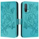 For OnePlus Nord CE 5G Embossed Rose RFID Anti-theft Leather Phone Case(Light Blue) - 2