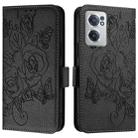 For OnePlus Nord CE 2 5G Embossed Rose RFID Anti-theft Leather Phone Case(Black) - 2