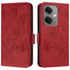 For OnePlus Nord CE3 5G Embossed Rose RFID Anti-theft Leather Phone Case(Red) - 2