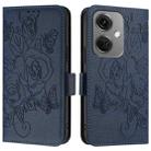 For OnePlus Nord CE3 5G Embossed Rose RFID Anti-theft Leather Phone Case(Dark Blue) - 2