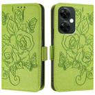 For OnePlus Nord CE3 Lite 5G / Nord N30 Embossed Rose RFID Anti-theft Leather Phone Case(Green) - 2