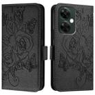 For OnePlus Nord CE3 Lite 5G / Nord N30 Embossed Rose RFID Anti-theft Leather Phone Case(Black) - 2