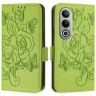 For OnePlus Nord CE4 5G Embossed Rose RFID Anti-theft Leather Phone Case(Green) - 2