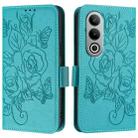 For OnePlus Nord CE4 5G Embossed Rose RFID Anti-theft Leather Phone Case(Light Blue) - 2