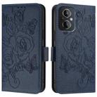 For OnePlus Nord N20 5G Embossed Rose RFID Anti-theft Leather Phone Case(Dark Blue) - 2