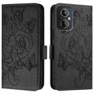 For OnePlus Nord N20 5G Embossed Rose RFID Anti-theft Leather Phone Case(Black) - 2
