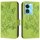 For OnePlus Nord N300 Embossed Rose RFID Anti-theft Leather Phone Case(Green) - 2