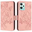 For OnePlus Nord 2 Lite Embossed Rose RFID Anti-theft Leather Phone Case(Pink) - 2