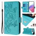 For OnePlus Nord 4 5G Embossed Rose RFID Anti-theft Leather Phone Case(Light Blue) - 1