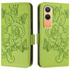 For OnePlus Nord CE4 Lite Embossed Rose RFID Anti-theft Leather Phone Case(Green) - 3