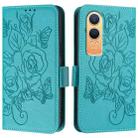 For OnePlus Nord CE4 Lite Embossed Rose RFID Anti-theft Leather Phone Case(Light Blue) - 3