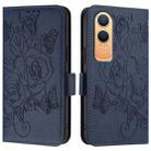 For OnePlus Nord CE4 Lite Embossed Rose RFID Anti-theft Leather Phone Case(Dark Blue) - 3