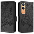 For OnePlus Nord CE4 Lite Embossed Rose RFID Anti-theft Leather Phone Case(Black) - 3