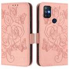 For OnePlus Nord N10 5G Embossed Rose RFID Anti-theft Leather Phone Case(Pink) - 2