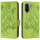 For OnePlus Ace 5 Racing Embossed Rose RFID Anti-theft Leather Phone Case(Green) - 2