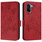 For OnePlus Ace 5 Racing Embossed Rose RFID Anti-theft Leather Phone Case(Red) - 2