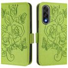 For OnePlus Ace 5 Ultra Embossed Rose RFID Anti-theft Leather Phone Case(Green) - 2