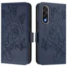 For OnePlus Ace 5 Ultra Embossed Rose RFID Anti-theft Leather Phone Case(Dark Blue) - 2