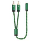 3.5mm Female to 2 RCA Male Audio Cable Amplifier Connector, Length:0.5m(Green) - 2