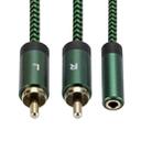 3.5mm Female to 2 RCA Male Audio Cable Amplifier Connector, Length:0.5m(Green) - 3