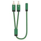 3.5mm Female to 2 RCA Male Audio Cable Amplifier Connector, Length:2m(Green) - 2