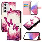 For Samsung Galaxy S24 FE 5G 3D Painting Horizontal Flip Leather Phone Case(Rose Butterfly) - 1