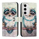 For Samsung Galaxy S24 FE 5G 3D Painting Horizontal Flip Leather Phone Case(Grey Owl) - 2