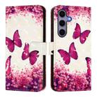 For Samsung Galaxy S25 5G 3D Painting Horizontal Flip Leather Phone Case(Rose Butterfly) - 2