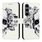 For Samsung Galaxy S25+ 5G 3D Painting Horizontal Flip Leather Phone Case(Skull) - 2