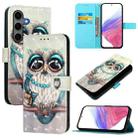For Samsung Galaxy S25+ 5G 3D Painting Horizontal Flip Leather Phone Case(Grey Owl) - 1