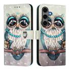 For Samsung Galaxy S25+ 5G 3D Painting Horizontal Flip Leather Phone Case(Grey Owl) - 2