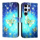 For Samsung Galaxy S25 Ultra 5G 3D Painting Horizontal Flip Leather Phone Case(Golden Butterfly) - 2