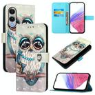 For Samsung Galaxy S25 Edge 5G 3D Painting Horizontal Flip Leather Phone Case(Grey Owl) - 1