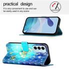 For Samsung Galaxy M14 5G Global 3D Painting Horizontal Flip Leather Phone Case(Golden Butterfly) - 3