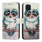 For Samsung Galaxy M32 4G Global / M22 3D Painting Horizontal Flip Leather Phone Case(Grey Owl) - 2