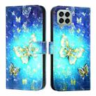 For Samsung Galaxy M33 5G Global 3D Painting Horizontal Flip Leather Phone Case(Golden Butterfly) - 2