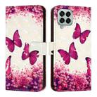 For Samsung Galaxy M33 5G Global 3D Painting Horizontal Flip Leather Phone Case(Rose Butterfly) - 2