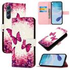 For Samsung Galaxy M54 5G Global / F54 5G 3D Painting Horizontal Flip Leather Phone Case(Rose Butterfly) - 1