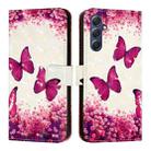 For Samsung Galaxy M54 5G Global / F54 5G 3D Painting Horizontal Flip Leather Phone Case(Rose Butterfly) - 2