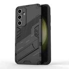 For Samsung Galaxy S24 FE 5G Punk Armor 2 in 1 PC + TPU Shockproof Phone Case with Invisible Holder(Black) - 1