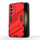 For Samsung Galaxy S24 FE 5G Punk Armor 2 in 1 PC + TPU Shockproof Phone Case with Invisible Holder(Red) - 1